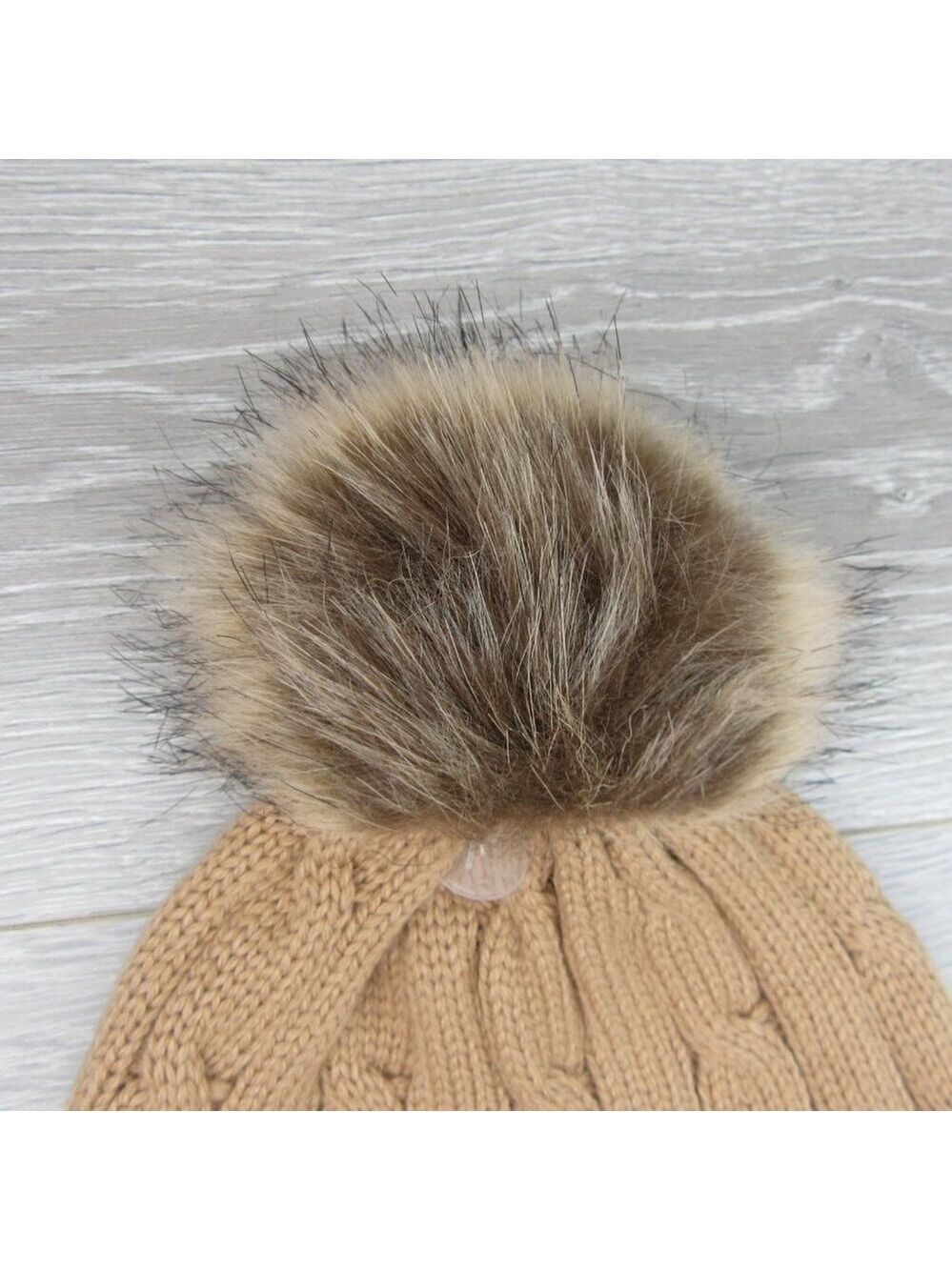 Lauren Ralph Lauren Crest-Patch Pom Pom Cable-Knit Beanie NEW - Picture 7 of 11